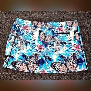Coral Bay Butterfly Skort Skirt NWT